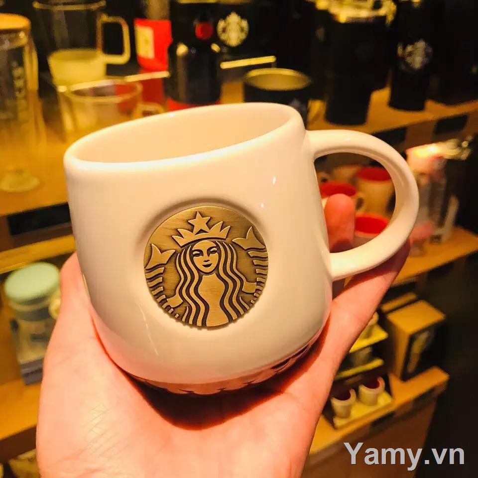 STARBUCKS Ly Nước Starbuck 2018 Họa Tiết Nàng Tiên Cá Màu Trắng Đen