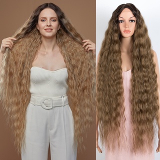 Tóc Giả Xoăn Gợn Sóng Màu Nâu Ombre 42 "Bằng Sợi Tổng Hợp Chịu Nhiệt Dành Cho Nữ