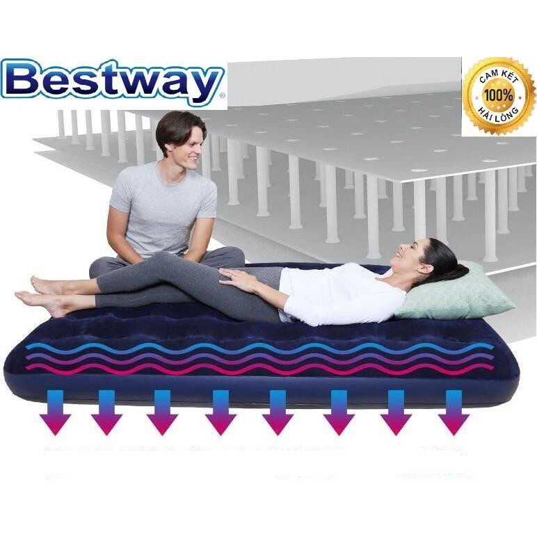 Nệm hơi Đêm hơi Bestway tiện dụng  67001- Size: 1,88m x 99cm x 22cm. Tặng kèm bơm hơi.