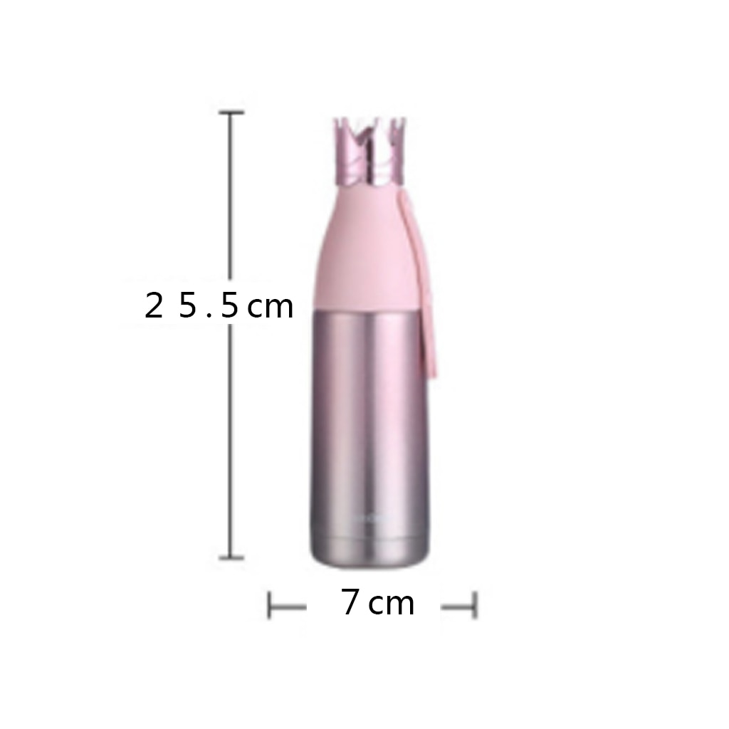 350ML Capacity Crown Vacuum Cup Stainless Steel Thermos Mug Outdoor Travel Water Bottle Flask