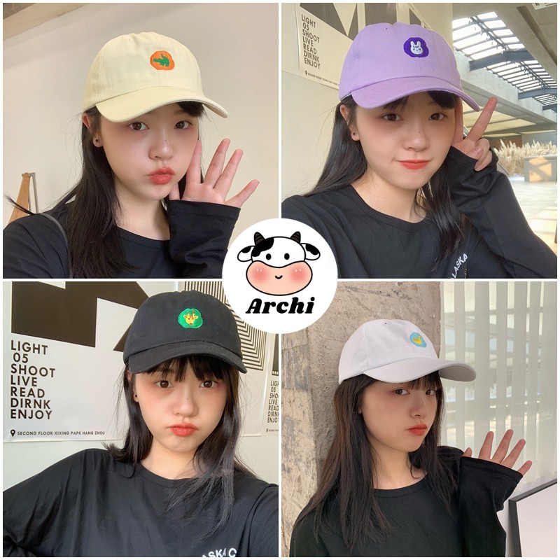 Mũ lưỡi trai nam nữ thêu hình động vật cute
