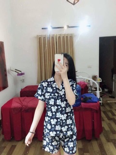 Bộ pizama hình chất kate thái