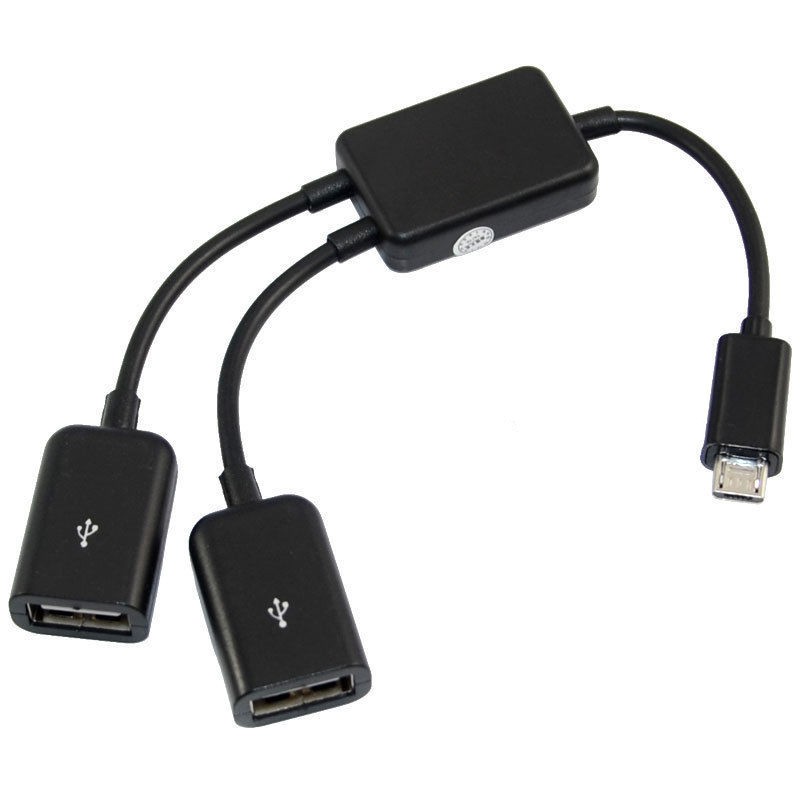 Cáp chuyển đổi từ Micro USB Host Male sang 2x Type A Dual USB Female đa năng | BigBuy360 - bigbuy360.vn