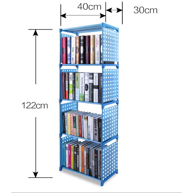 Giá để sách báo, túi xách, đồ dùng gia đình bằng vải khung thép siêu bền, thiết kế 4 tầng