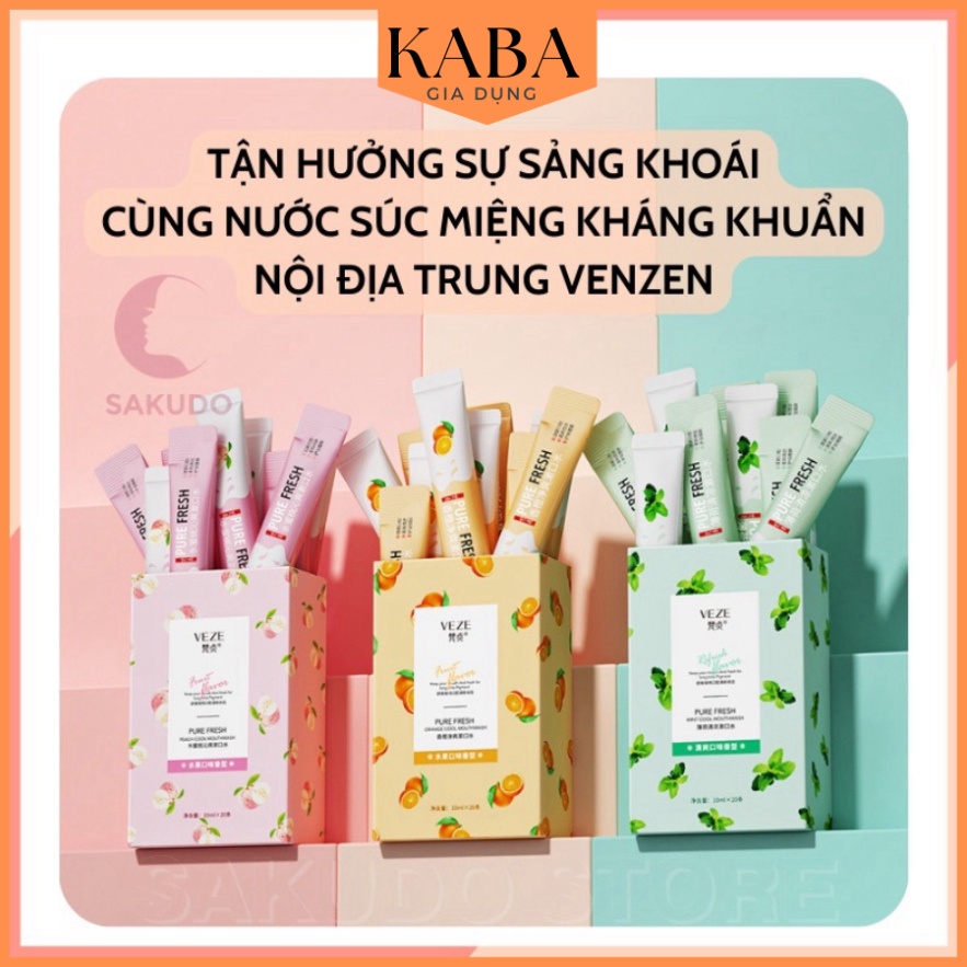 Gói nước súc miệng làm sạch răng miệng giảm tình trạng ố vàng giảm hôi miệng KABA