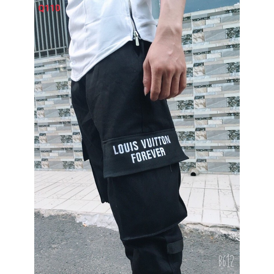 &lt; FREESHIP &gt; Quần jogger kaki túi hộp IN CHỮ co giãn mẫu mới ( 45 - 85 kg )