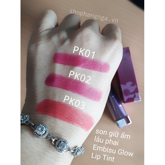 son Embisu Glow Lip Tint dưỡng ẩm lâu phai có màu 3,5 g