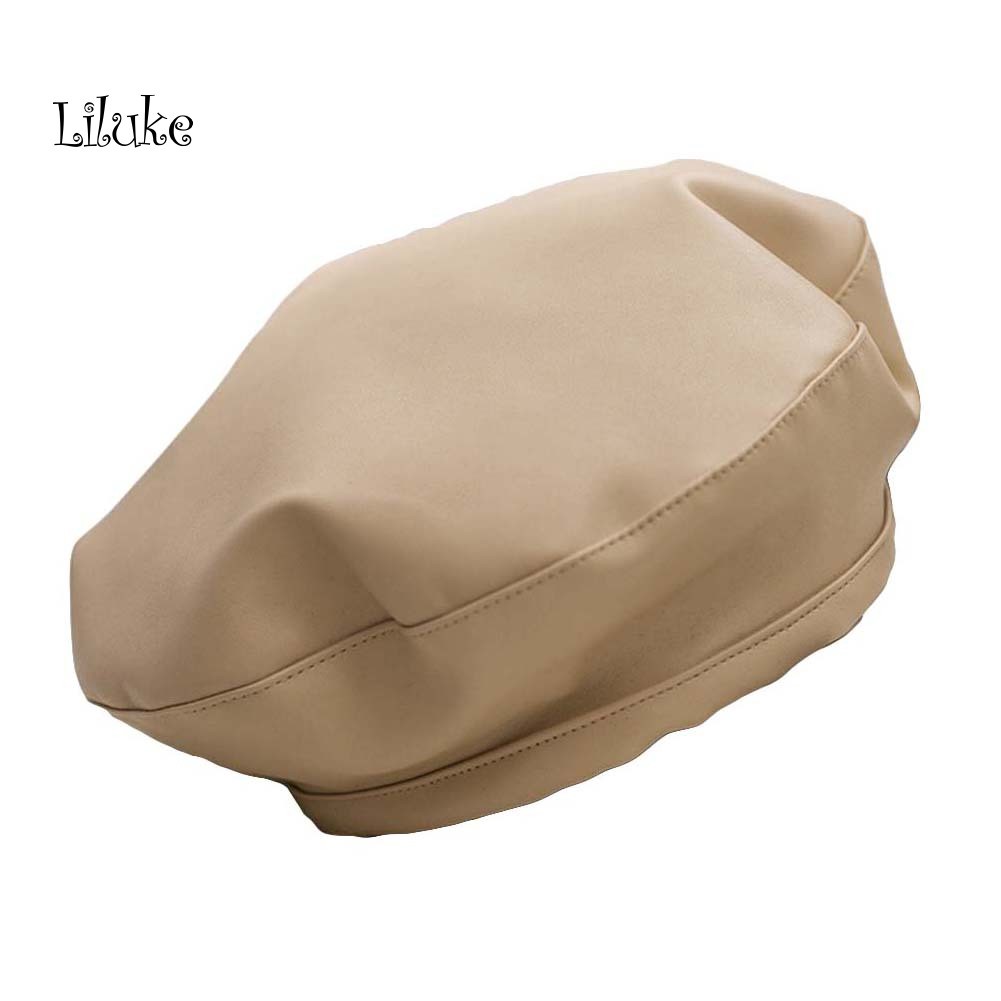 Mũ Nồi Giả Da Màu Trơn Thời Trang Cho Nữ