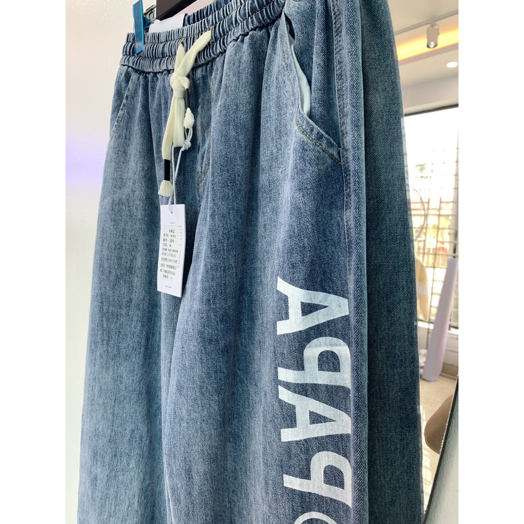 Quần Jeans Baggy ( Ảnh Video thật tại shop) - Quần Jeans Baggy cạp chun, gấu đa năng