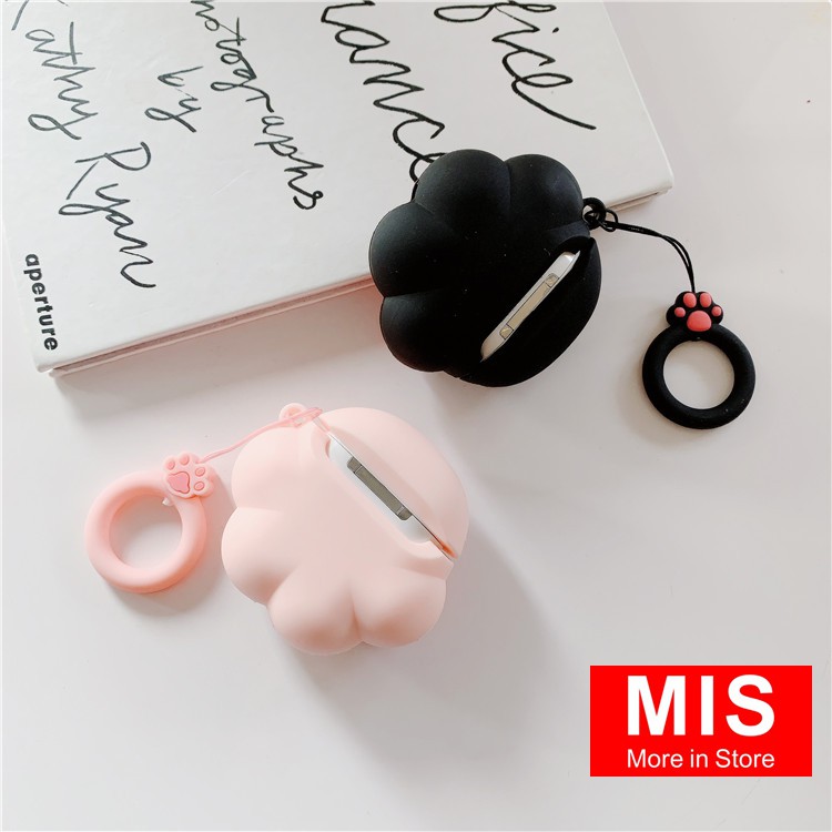 AirPods Case, Ốp tai nghe airpod 1,2 bluetooth không dây, vỏ nhựa silicon mềm chống sốc mẫu Bàn tay mèo TN008PK