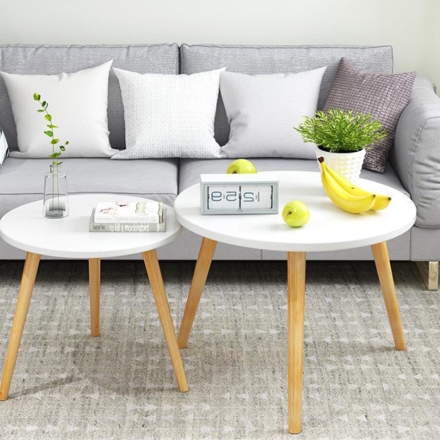 Bàn trà sofa tròn, Bàn bệt kiểu nhật GU DECOR - Kích thước 30cm và 50cm