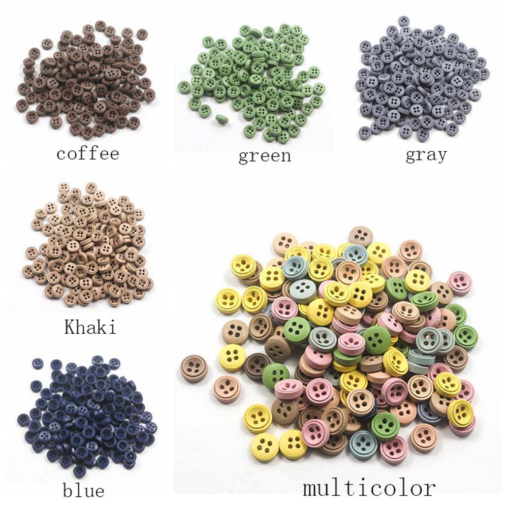 EPOCH Set 100 Cúc Áo Gỗ 9mm Nhiều Màu Làm Đồ Thủ Công