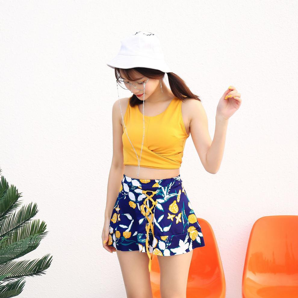 Bộ đồ bơi bikini hai mảnh 3 chi tiết đi tắm biển nữ mùa hè - màu vàng ⚡ kèm ảnh thật ⚡ | BigBuy360 - bigbuy360.vn