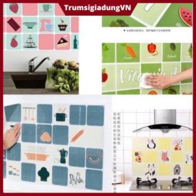 Giấy dán tường nhà bếp miếng dán bếp chống bắn dầu mỡ chịu nhiệt cao MS2459