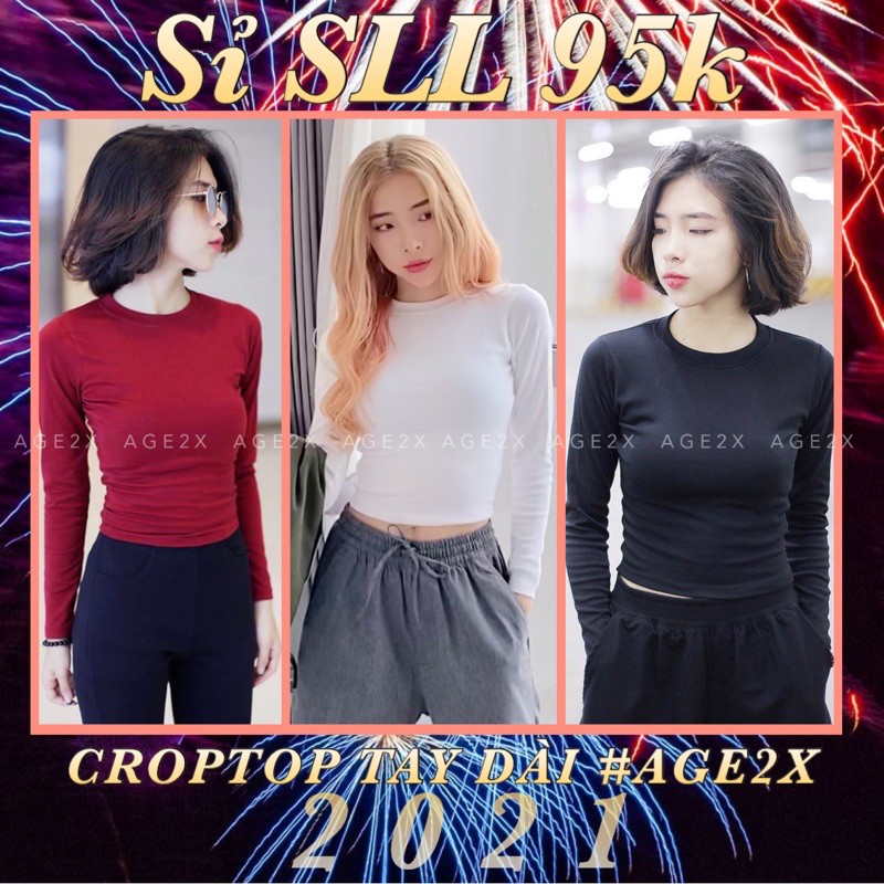 [Mã FAMARAL1 giảm 10K đơn 50K] (Ảnh thật) Áo croptop body TAY DÀI chính hãng AGE2X hàng VNXK CHẤT LƯỢNG CAO