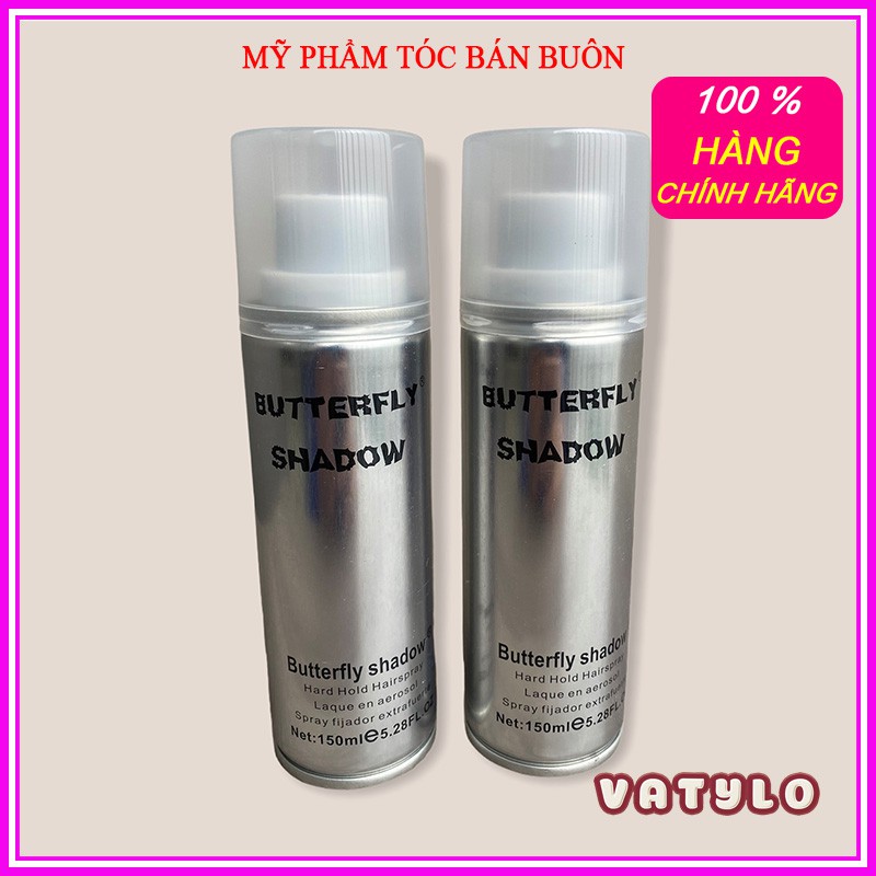 Gôm xịt tóc Butterfly Shadow 150ml Chính hãng, Gôm bạc giữ nếp tạo kiểu nam nữ MN12