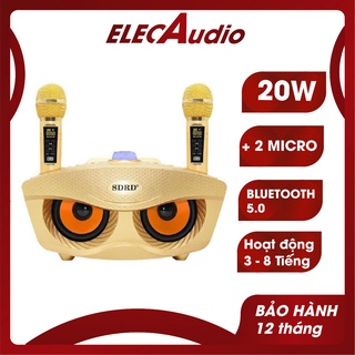 Loa bluetooth karaoke mini 2 mic sdrd 306 bản new, loa hát karaoke di động âm thanh lớn, ấm. míc hát cực nhẹ . bh : 06t