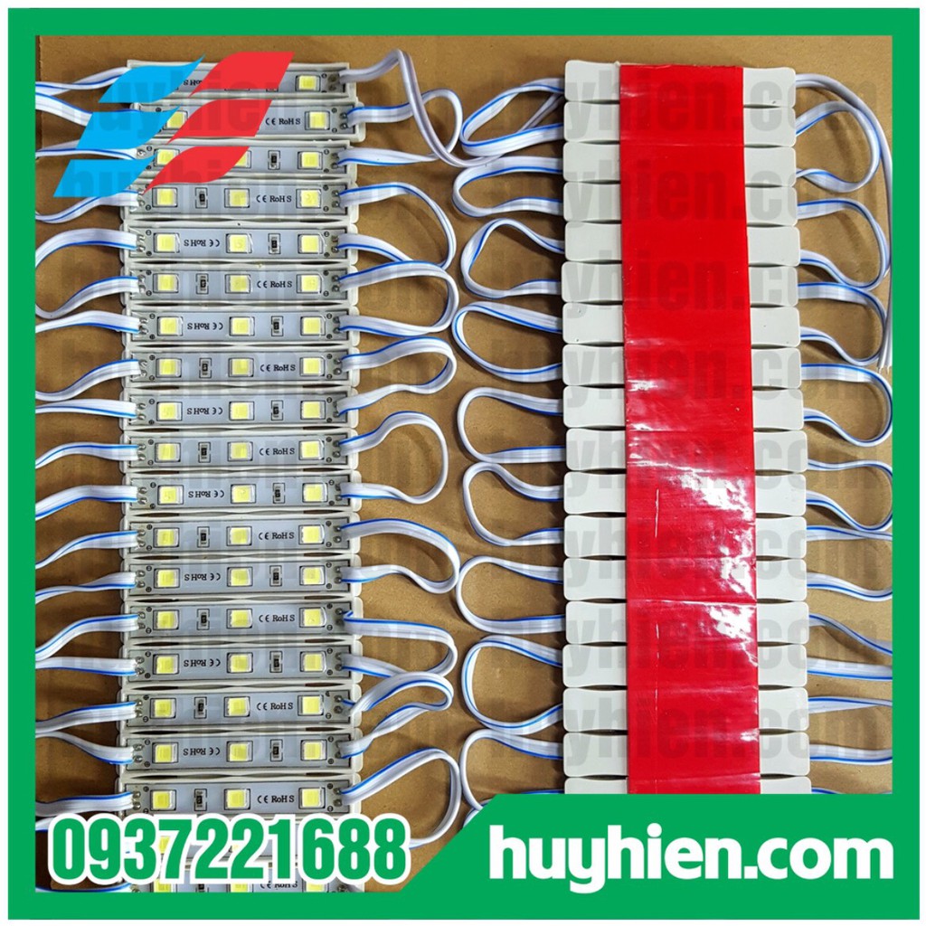 led hắt 3 bóng 6409 led 5054 trắng sáng, trắng ấm - vỉ 20-25 thanh led 3 mắt