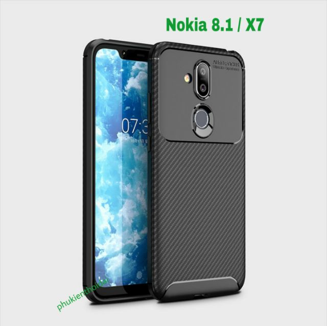 Ốp lưng Nokia 8.1 / Nokia X7 chống sốc Rằn Ri hiệu Auto Focus chống mồ hôi vân tay siêu bền