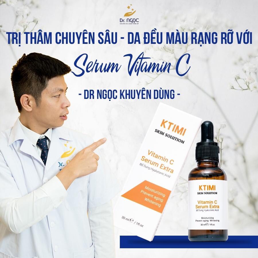 SERUM VITAMI C KTIMI DƯỠNG TRẮNG DA,MỜ THÂM, ĐỒNG ĐỀU MÀU DA