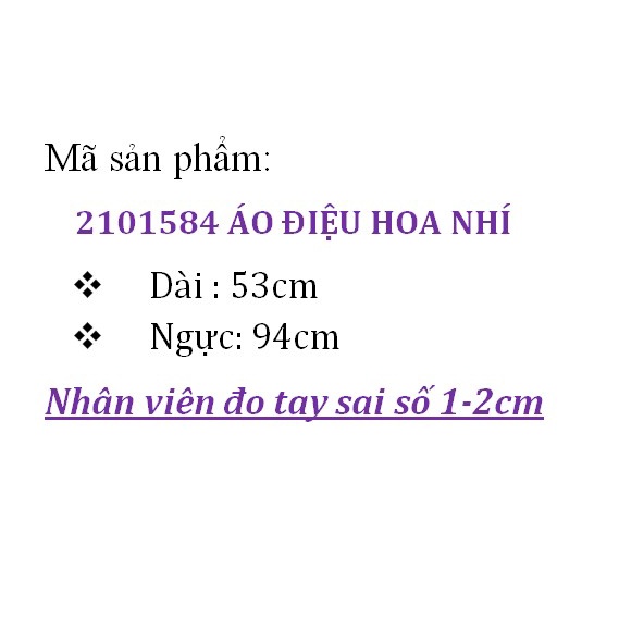 2101584 Áo hoa nhí dập nhăn cho nữ hàn quốc áo kiểu freesize