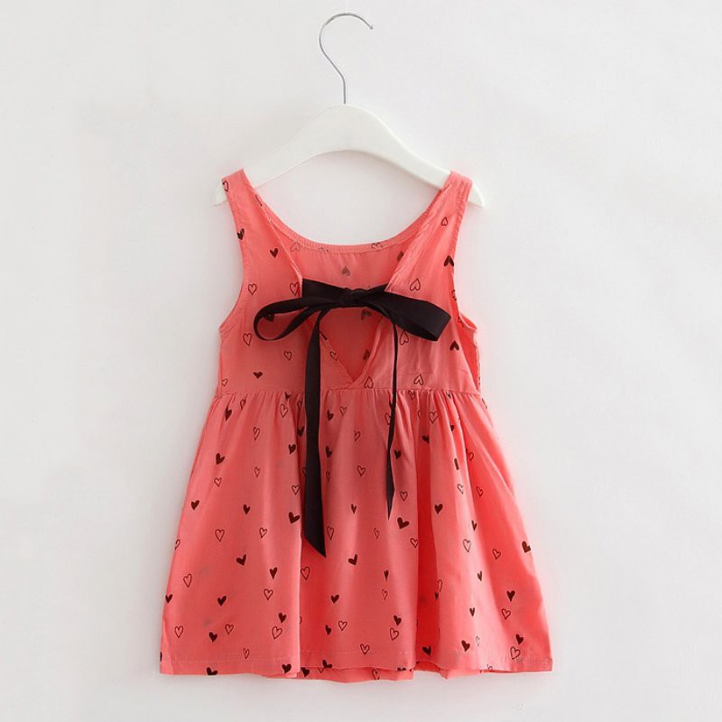 Đầm Xòe Không Tay In Họa Tiết Cho Bé Gái 8 Màu