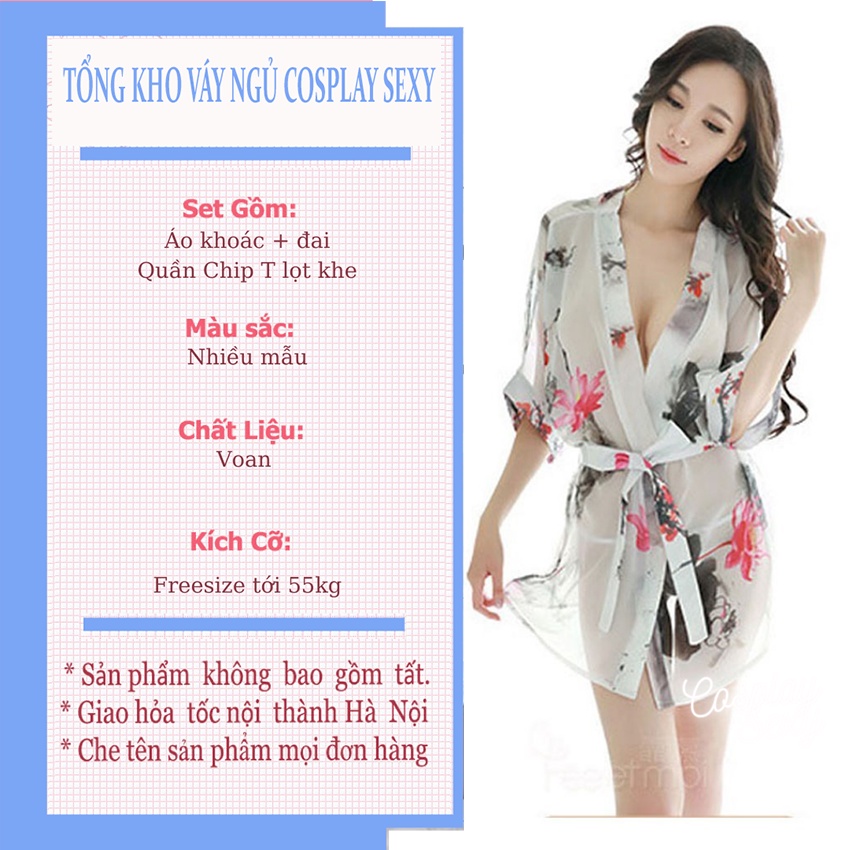 Áo Choàng Ngủ Sexy Kimono Đi Biển Chất Liệu Voan Hoa - Nhiều Mẫu - Ivyshop - ACH005 | BigBuy360 - bigbuy360.vn