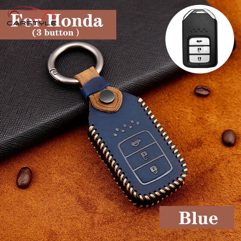 Honda Civic City HRV Jazz Accord CRV CRV BRV Leather Car Key Case Cover (FMW07 Bao da chìa khóa k12 k13 k14