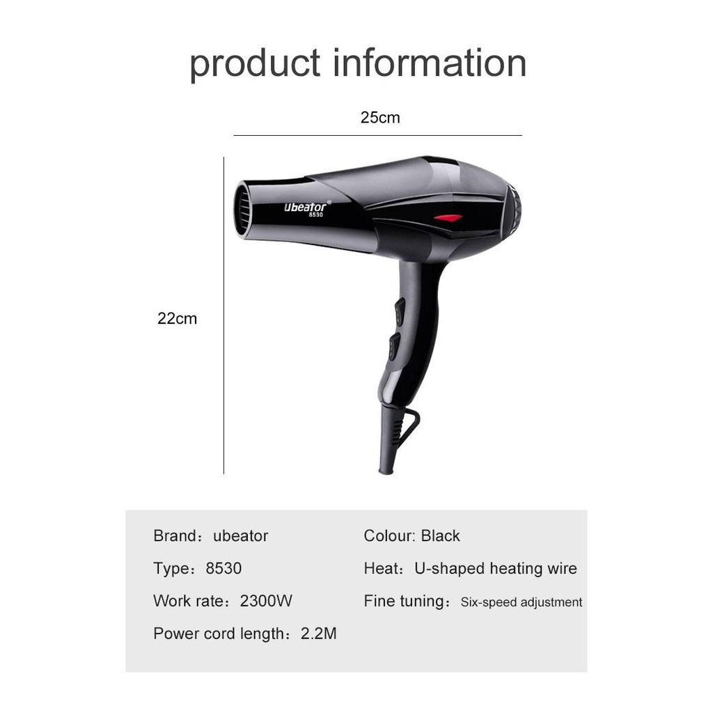 Máy sấy tóc UBEATOR 2300w 6 tốc độ chuyên nghiệp