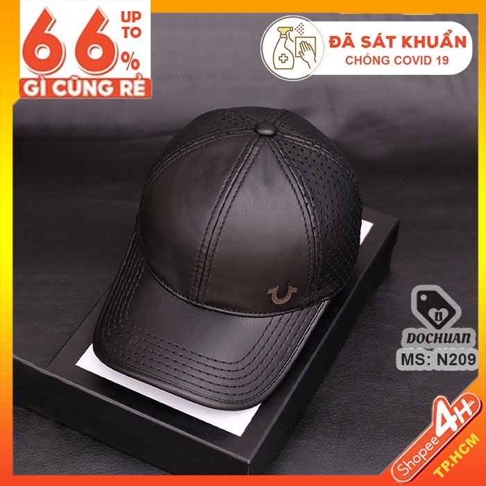 Nón kết ÔNG ĐỊA da logo U lỗ nửa sau N215. nón VNXK Nón cao cấp Nón xuất khẩu Hàn Nhật Mỹ Đài Châu Âu nón dochuan nón da