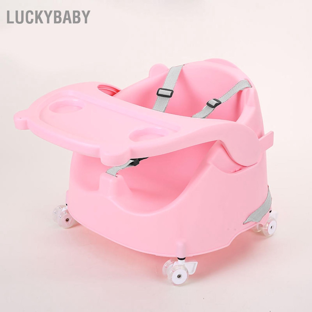 Ghế ăn dặm, ghế ăn trẻ em, ghế tập ngồi đa chức năng , ghế tựa lưng - với dây đai an toàn và bánh xe LUCKYBABY