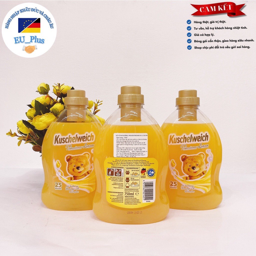 Nước xả vải Kuschelweich Tinh dầu nước hoa 750ml, 1000ml - Đức