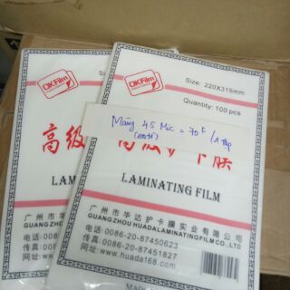 màng ép plastic 45mic A4