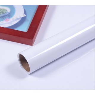 1m x 60cm Decal giấy dán tường PVC nhựa mặt bóng màu trắng