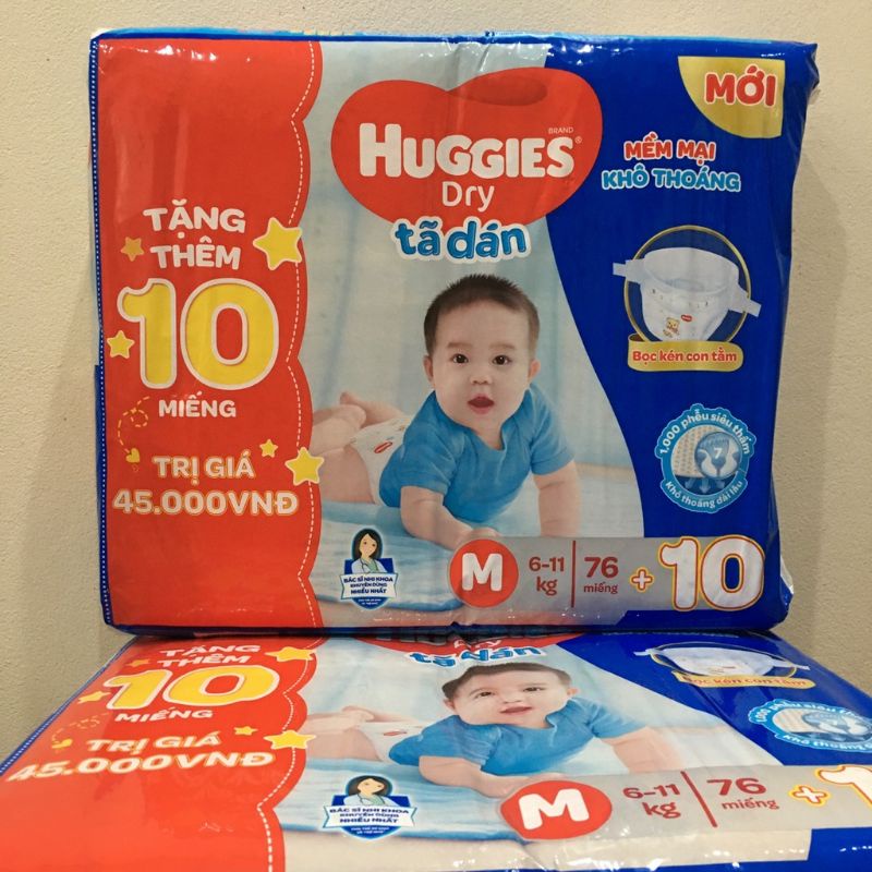 (Vc ninja)Tã quần/dán Huggies M74+8/L68+8/Xl62+8