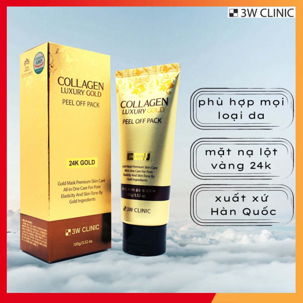 Mặt Nạ Lột Tinh Chất Vàng 3W Clinic Collagen & Luxury Gold Peel Off Pack 100g Hàn Quốc