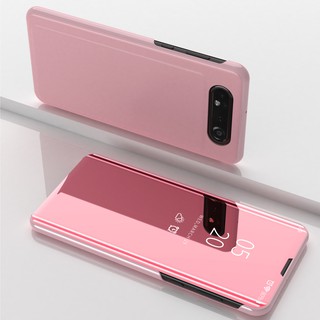 Bao da điện thoại nhựa cứng phối mặt gương thời trang cho Samsung A80