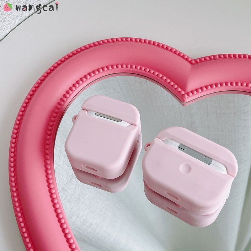 Vỏ Bảo Vệ Hộp Sạc Tai Nghe Airpods 1 2 3 Pro Airpods3 Bluetooth Không Dây Bằng Silicon Dẻo Họa Tiết Trái Tim Màu Hồng
