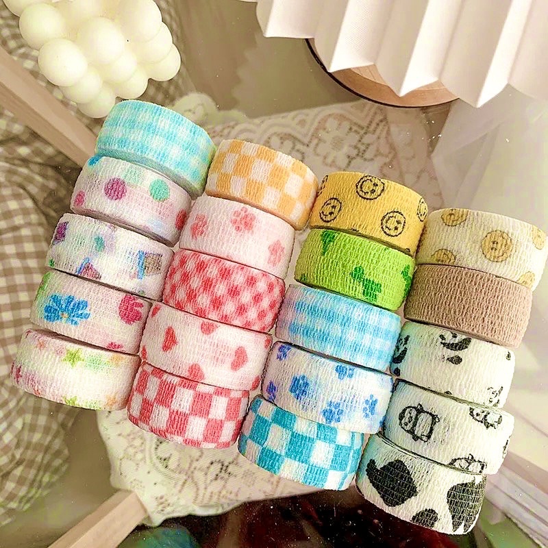 Cuộn băng ngón tay tự dính/Băng dán bảo vệ ngón tay chống mài mòn nhiều màu dễ thương tiện dụng