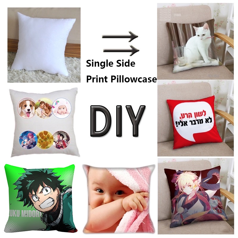 Vỏ Gối Đơn In Hình DIY Thiết Kế Tùy Chỉnh Một Mặt