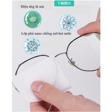 Hộp 100 miếng Khăn lau kính nano chống bám hơi nước