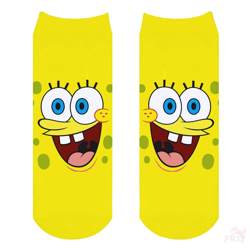 ✨ Ready Stock ✨  ❀Spongebob Squarepants Tất❀ Harajuku Smile Cotton Ankle Socks