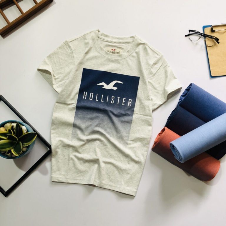Áo thun nam tay ngắn cổ tròn Hollister M2 cổ tròn, vải cottn cao cấp 4 chiều