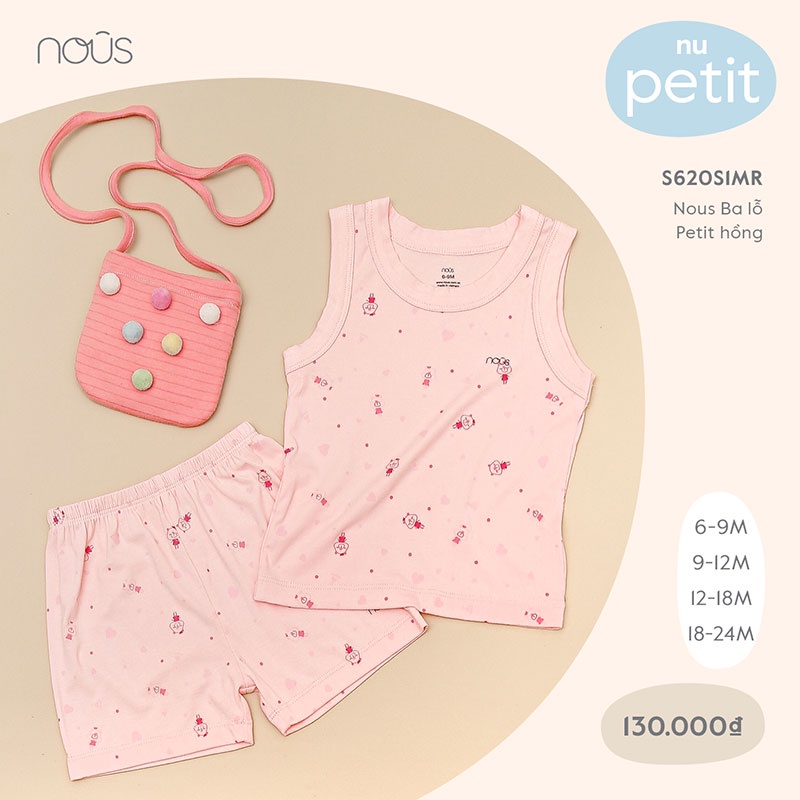 Bộ Quần Áo Ba Lỗ Kẻ Ngang Nous Màu Xanh Lá Chất Liệu Nu Petit