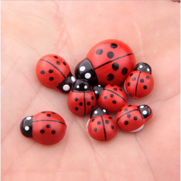 Combo 05 mô hình bọ dừa Ladybug trang trí công trình bonsai, miniature, tiểu cảnh