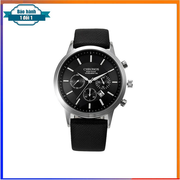 Đồng hồ nam Chronos dây da ,mặt chống trầy