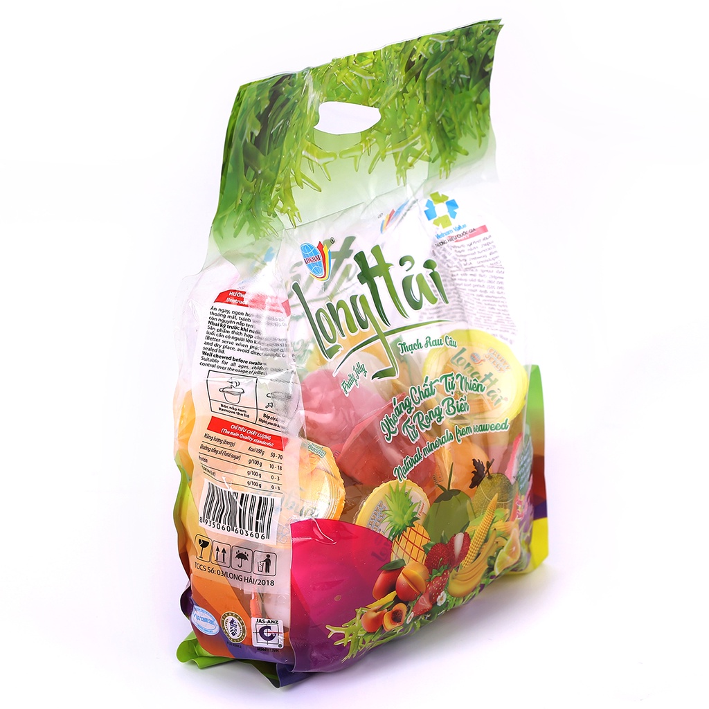 Thạch Rau Câu Long Hải Hương Vị Tổng Hợp Trọng Lượng 910 G Túi Kqx