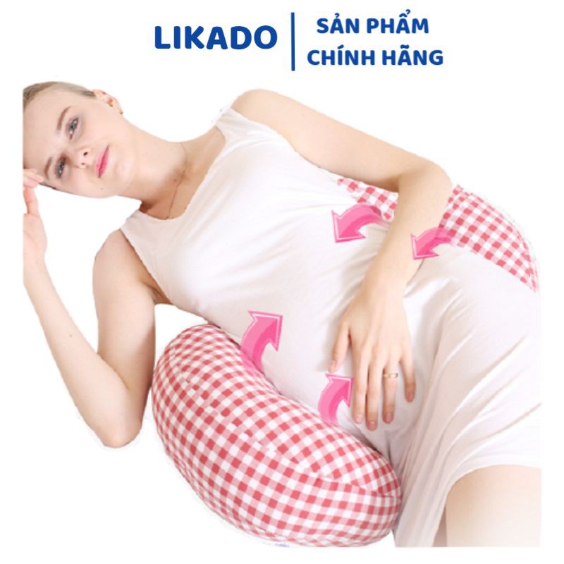 Gối bà bầu cánh tiên cao cấp chống mỏi lưng LIKADO, kích thước40 22 76 Cm