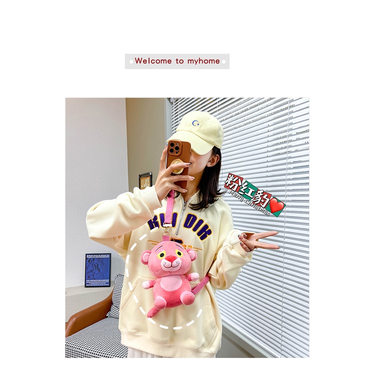 Túi Đeo Chéo Hình Thú Nhồi Bông Báo Hồng Dễ Thương Thời Trang Cho Nữ