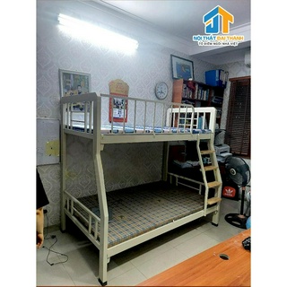 [Mã LIFEBKA5 giảm 10% tối đa 1 Triệu đơn 500k] Giường sắt Tầng Trên 1m2 Dưới 1m4 Dài 2m Màu Gỗ